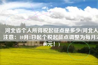 河北省个人所得税起征点是多少(河北人注意：10月1日起个税起征点调整为每月5000元！)