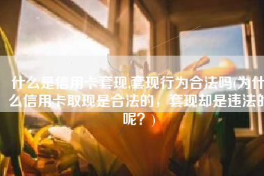 什么是信用卡套现,套现行为合法吗(为什么信用卡取现是合法的，套现却是违法的呢？)