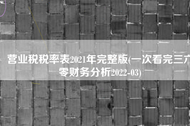营业税税率表2021年完整版(一次看完三六零财务分析2022-03)