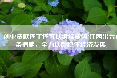 创业贷款还了还可以继续贷吗(江西出台43条措施，全力以赴稳住经济发展)