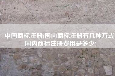 中国商标注册(国内商标注册有几种方式，国内商标注册费用是多少)