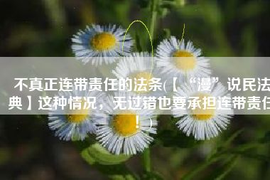 不真正连带责任的法条(【“漫”说民法典】这种情况，无过错也要承担连带责任！)