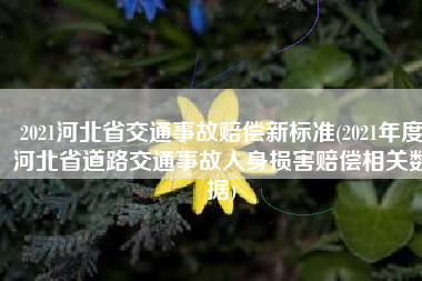 2021河北省交通事故赔偿新标准(2021年度河北省道路交通事故人身损害赔偿相关数据)
