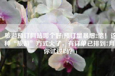 旅游预订网站哪个好(预订量暴增2倍！这种“旅游”方式火了，有订单已排到7月！你试过吗？)