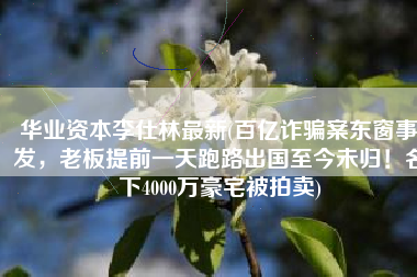 华业资本李仕林最新(百亿诈骗案东窗事发，老板提前一天跑路出国至今未归！名下4000万豪宅被拍卖)