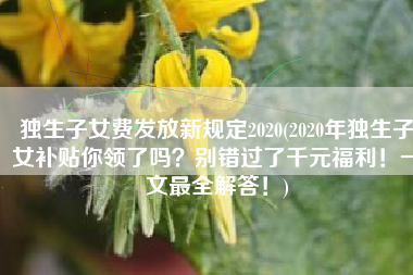 独生子女费发放新规定2020(2020年独生子女补贴你领了吗？别错过了千元福利！一文最全解答！)