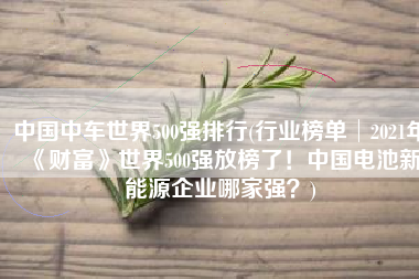 中国中车世界500强排行(行业榜单│2021年《财富》世界500强放榜了！中国电池新能源企业哪家强？)