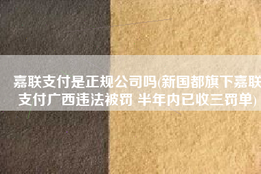 嘉联支付是正规公司吗(新国都旗下嘉联支付广西违法被罚 半年内已收三罚单)