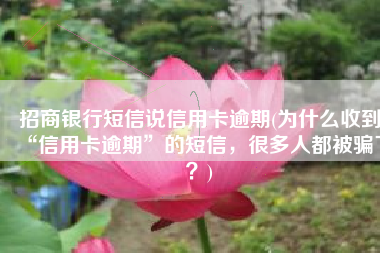招商银行短信说信用卡逾期(为什么收到“信用卡逾期”的短信，很多人都被骗了？)