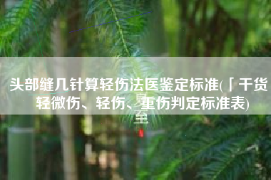 头部缝几针算轻伤法医鉴定标准(「干货」轻微伤、轻伤、重伤判定标准表)