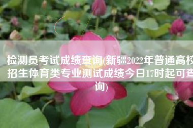 检测员考试成绩查询(新疆2022年普通高校招生体育类专业测试成绩今日17时起可查询)