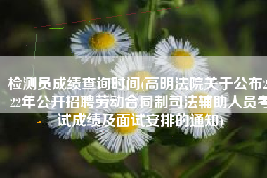 检测员成绩查询时间(高明法院关于公布2022年公开招聘劳动合同制司法辅助人员考试成绩及面试安排的通知)