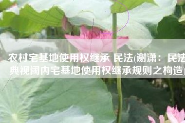 农村宅基地使用权继承 民法(谢潇：民法典视阈内宅基地使用权继承规则之构造)
