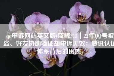 qq申诉网站英文版(蓝鲸315｜22年QQ号被盗、好友协助验证却申诉无效：腾讯认证体系背后的困惑)