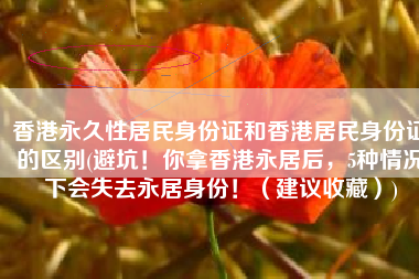 香港永久性居民身份证和香港居民身份证的区别(避坑！你拿香港永居后，5种情况下会失去永居身份！（建议收藏）)