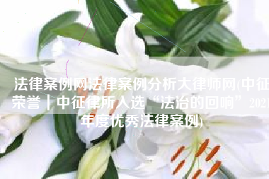 法律案例网法律案例分析大律师网(中征荣誉｜中征律所入选“法治的回响”2021年度优秀法律案例)