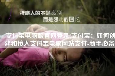 支付宝电脑版官网登录(支付宝：如何创建和接入支付宝电脑网站支付-新手必备)