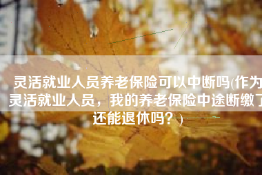 灵活就业人员养老保险可以中断吗(作为灵活就业人员，我的养老保险中途断缴了还能退休吗？)