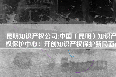 昆明知识产权公司(中国（昆明）知识产权保护中心：开创知识产权保护新局面)