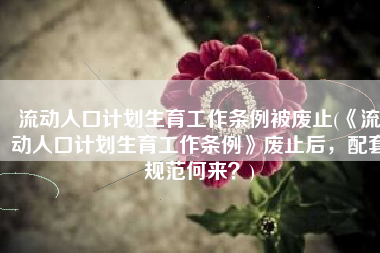 流动人口计划生育工作条例被废止(《流动人口计划生育工作条例》废止后，配套规范何来？)