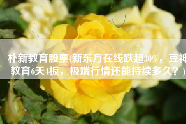 朴新教育股票(新东方在线跌超30%，豆神教育6天4板，极端行情还能持续多久？)