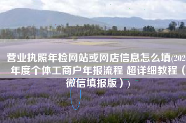 营业执照年检网站或网店信息怎么填(2020年度个体工商户年报流程 超详细教程（微信填报版）)