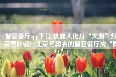 智慧餐厅app下载(机器人化身“大厨”炒菜煮砂锅！北京冬奥会的智慧餐厅成“网红”)