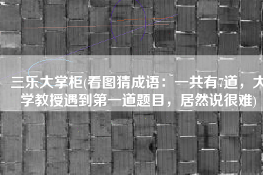 三乐大掌柜(看图猜成语：一共有7道，大学教授遇到第一道题目，居然说很难)