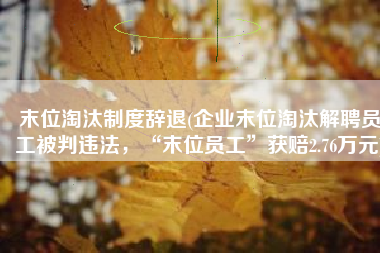 末位淘汰制度辞退(企业末位淘汰解聘员工被判违法，“末位员工”获赔2.76万元)