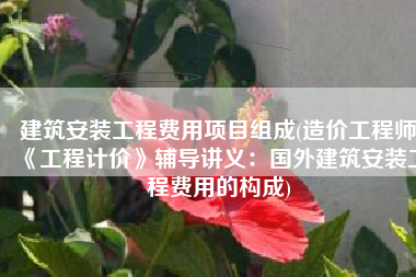 建筑安装工程费用项目组成(造价工程师《工程计价》辅导讲义：国外建筑安装工程费用的构成)