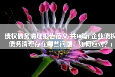 债权债务清理报告范文(共10篇)(企业债权债务清理存在哪些问题，如何应对？)