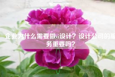 企业为什么需要做vi设计？设计公司的服务重要吗？