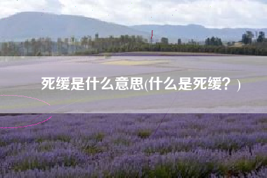 死缓是什么意思(什么是死缓？)