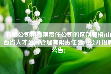有限公司和有限责任公司的区别表格(山西省人才公寓管理有限责任公司公开招聘公告)