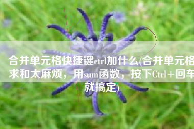 合并单元格快捷键ctrl加什么(合并单元格求和太麻烦，用sum函数，按下Ctrl+回车就搞定)