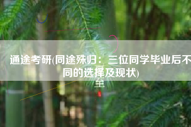 通途考研(同途殊归：三位同学毕业后不同的选择及现状)