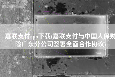嘉联支付app下载(嘉联支付与中国人保财险广东分公司签署全面合作协议)