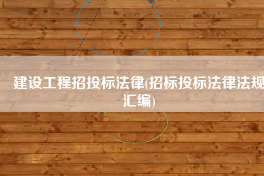 建设工程招投标法律(招标投标法律法规汇编)