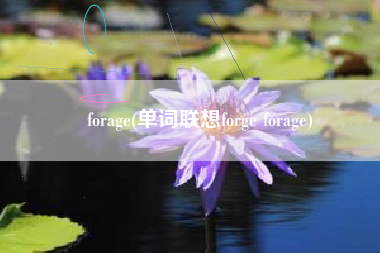 forage(单词联想forge forage)