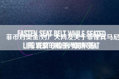 菲币对美金(对广大网友关于菲律宾马尼拉置业的若干问题解答)