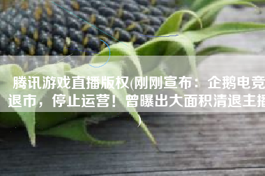 腾讯游戏直播版权(刚刚宣布：企鹅电竞退市，停止运营！曾曝出大面积清退主播)