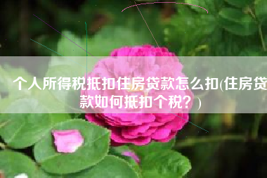 个人所得税抵扣住房贷款怎么扣(住房贷款如何抵扣个税？)