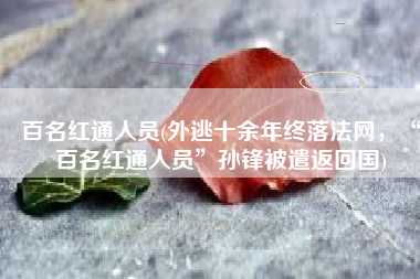 百名红通人员(外逃十余年终落法网，“百名红通人员”孙锋被遣返回国)