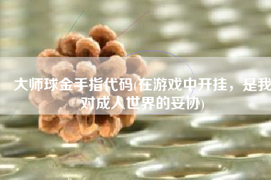 大师球金手指代码(在游戏中开挂，是我对成人世界的妥协)