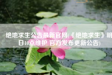 绝地求生公告最新官网(《绝地求生》明日10点维护 官方发布更新公告)