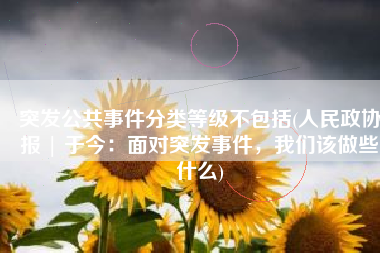 突发公共事件分类等级不包括(人民政协报 | 于今：面对突发事件，我们该做些什么)