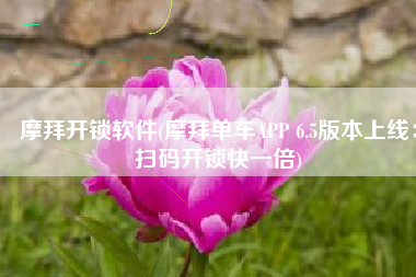 摩拜开锁软件(摩拜单车APP 6.5版本上线：扫码开锁快一倍)