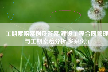 工期索赔案例及答案(建设工程合同管理与工期索赔分析(多案例))