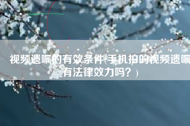 视频遗嘱的有效条件(手机拍的视频遗嘱有法律效力吗？)