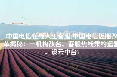 中国电信在线人工客服(中国电信近期改革揭秘：一机构改名、客服热线集约运营、设云中台)